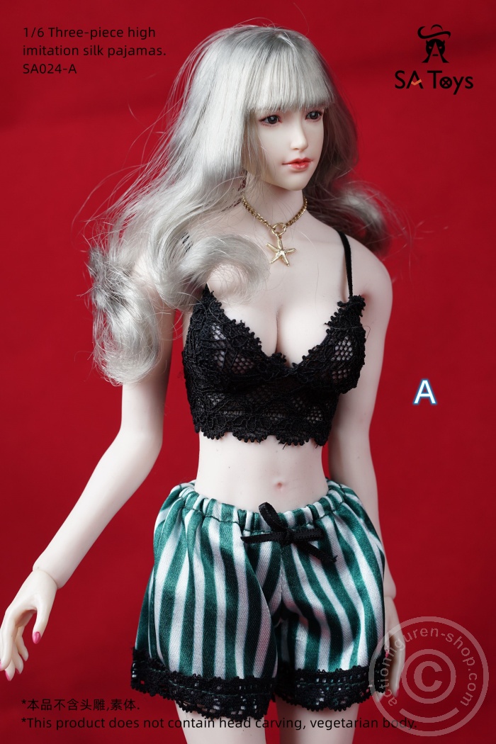 Female Night Pyjama Sleep Set - dark green