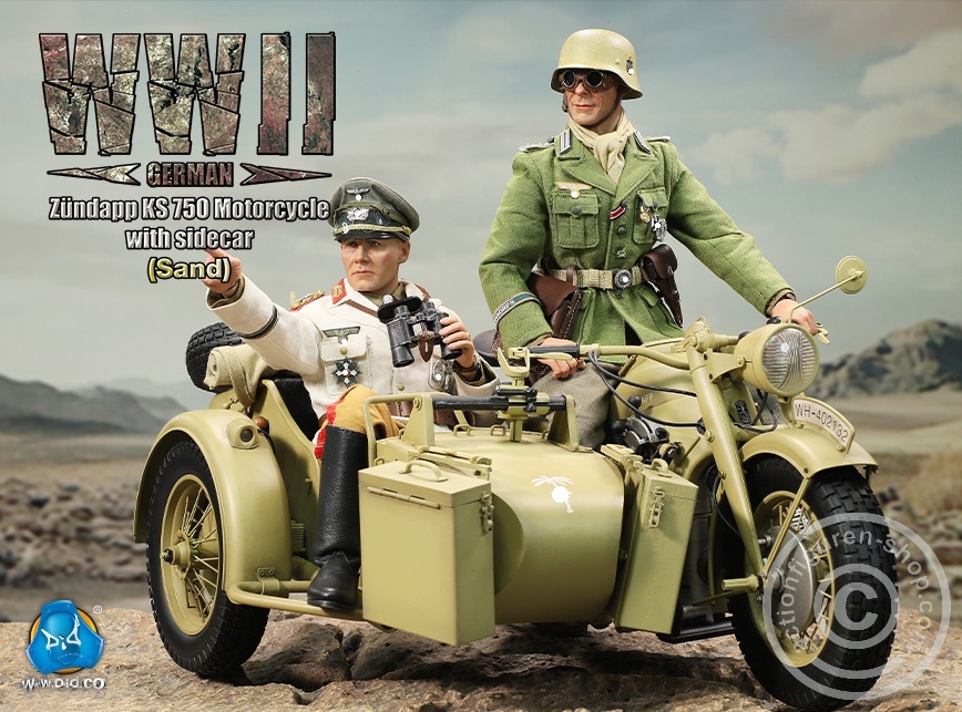 German Zündapp KS 750 Motorcycle with sidecar (Sand) - in 1/6 scale