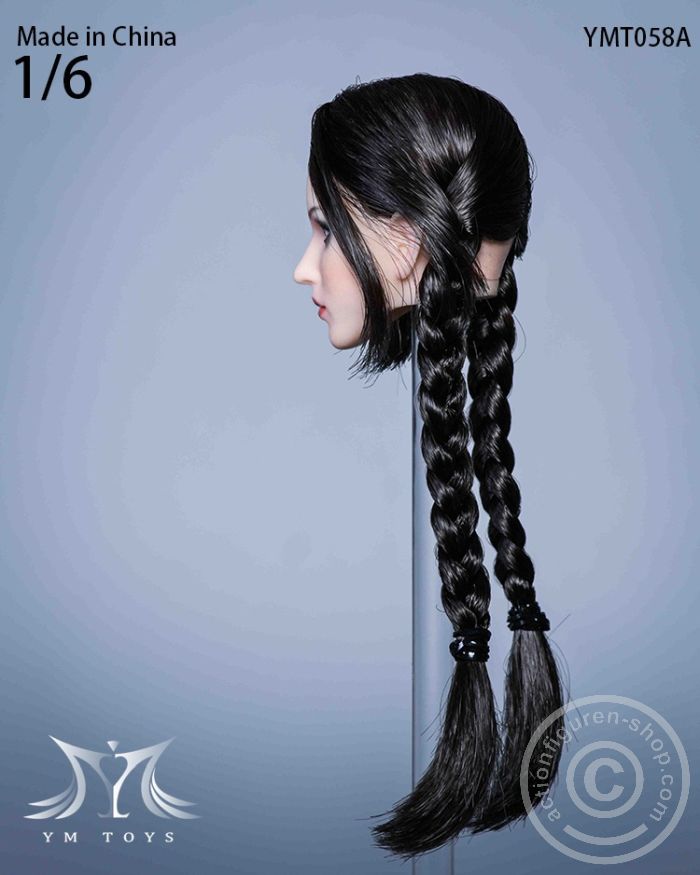 Female Head - long black braids