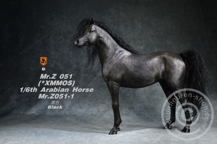 MRZ051-01-114HMd8SrLVYZ0B Arabian Horse w/ full European Harness - black