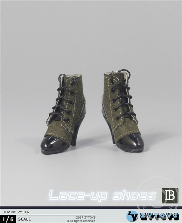 Female Lace-Up Shoes - green