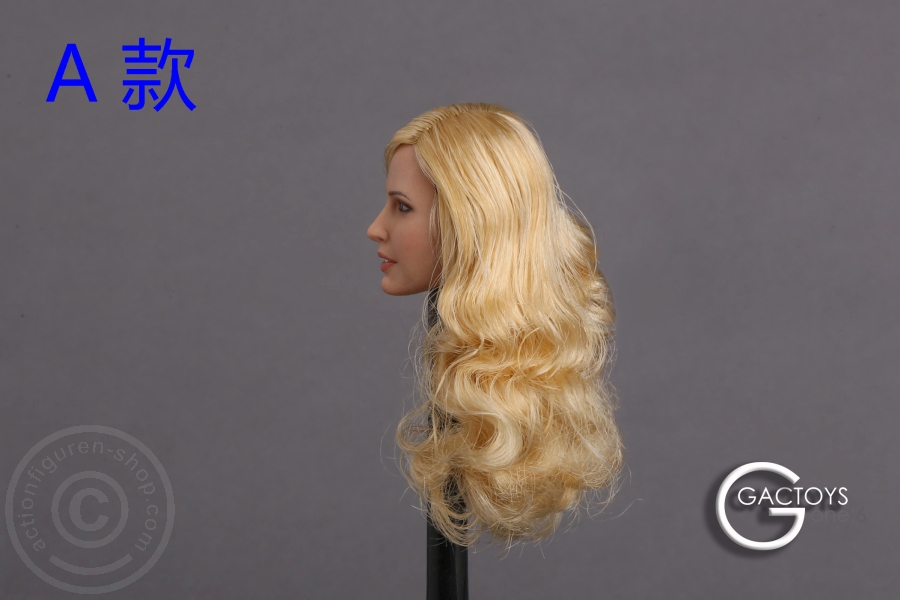 Female Head - gold-blond long curly Hair