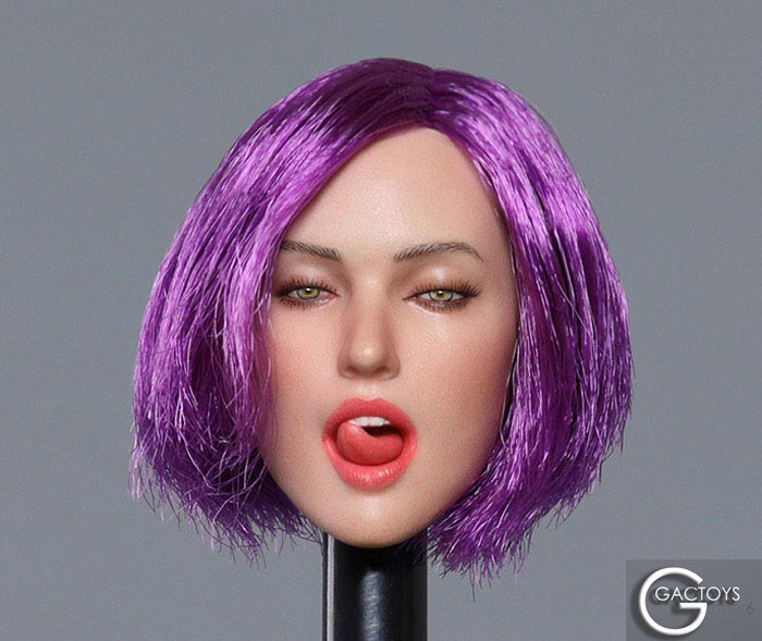 Female Head w/ tongue out - purple hair