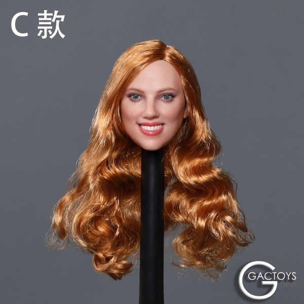 Female Head long curly gold-blond Hair