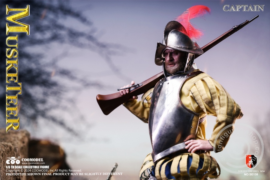 Spanish Conquiastador Musketeer Captain (Nickel Silver Edition) - Series Of Empires - in 1/6 scale Spanish Conquiastador Musketeer Captain (Nickel Silver Edition) - Series Of Empires - in 1/6 scale