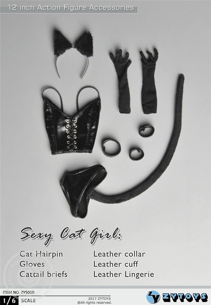 zy5010-11P786gB67T1NOr Sexy Cat Girl Leather Lingerie Set