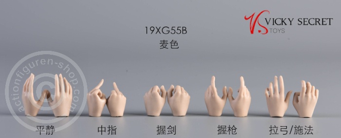 Hand Set for female Bodys/Figures - suntan