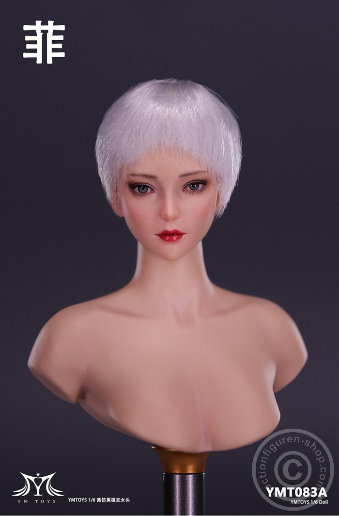 Female Head - Fei - short silver Hair