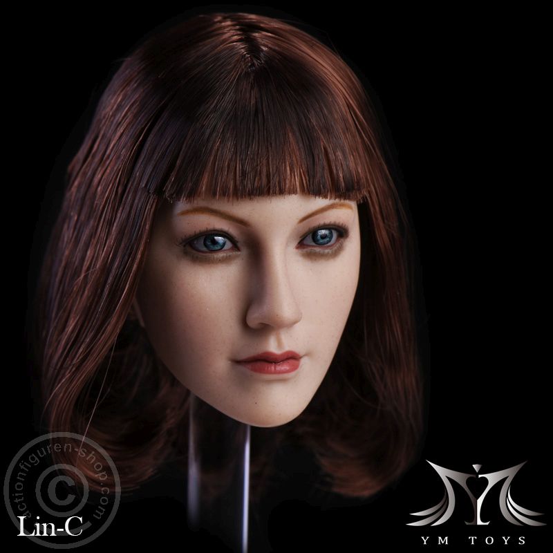 Asian Female Head - red-brown Hair