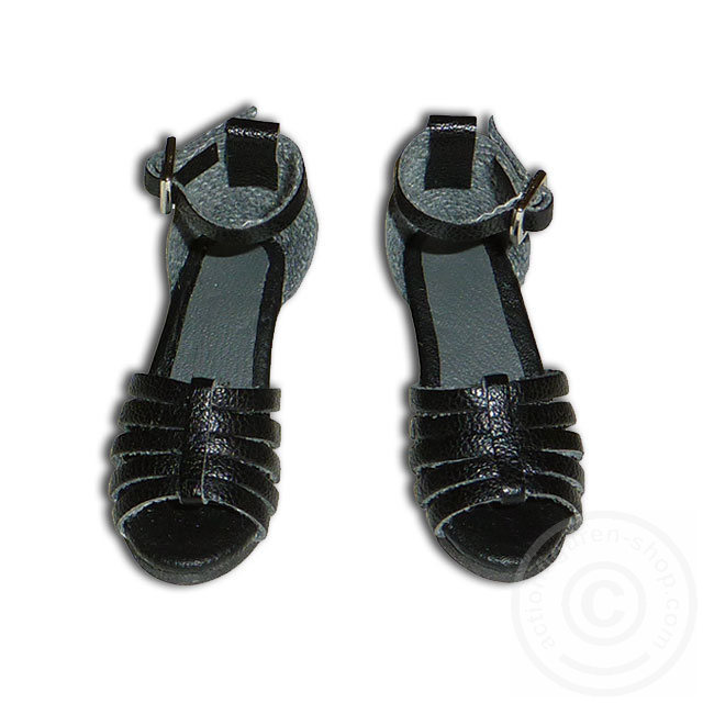Black Stylish Open-Toe Heel Pumps