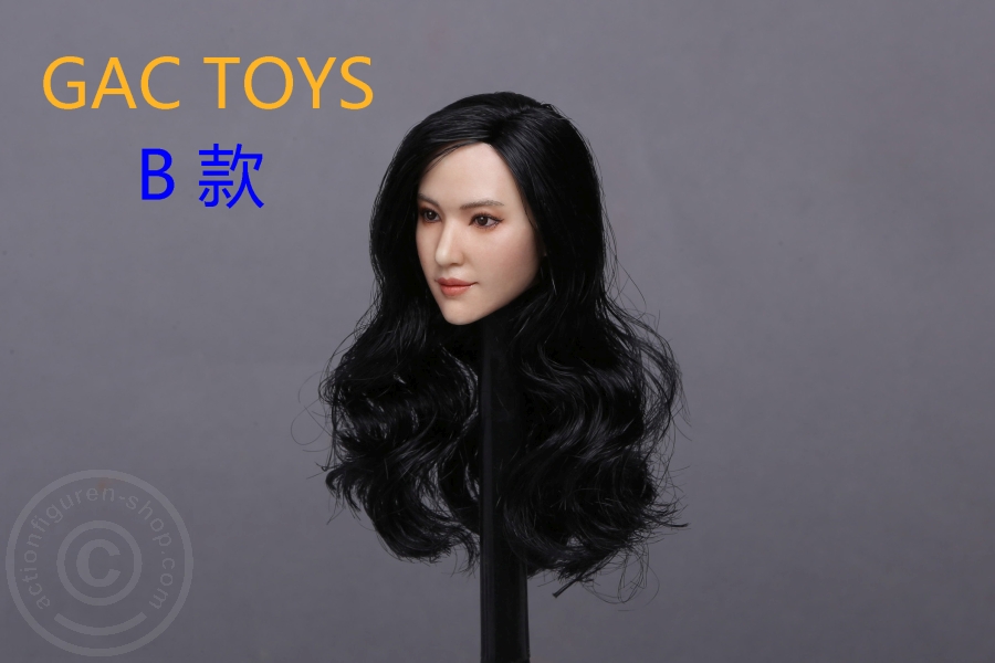 Female Head - black long curly Hair