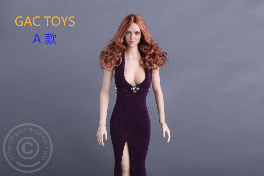 Female Head - red-brown long Hair