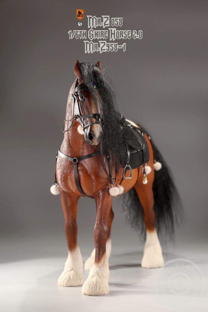 Shire Horse w/ Harness - brown