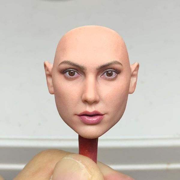 Female Head long curly gold-blond Hair