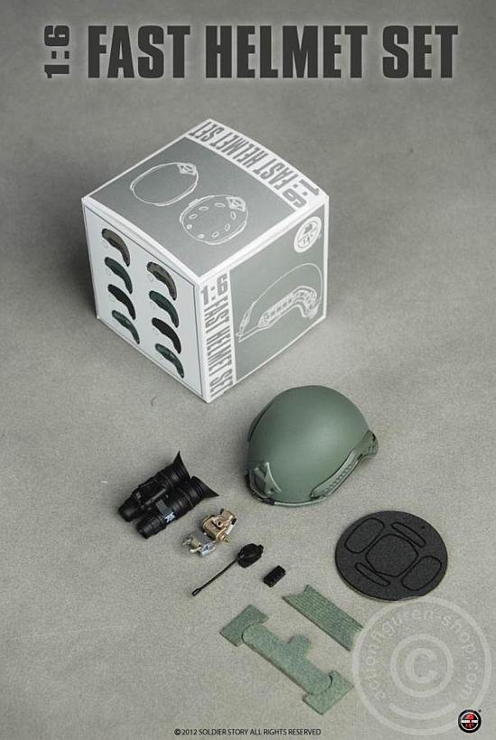 FAST Helmet, High Cut (XP) Helmet w/ Skeleton shroud - Foliage Green