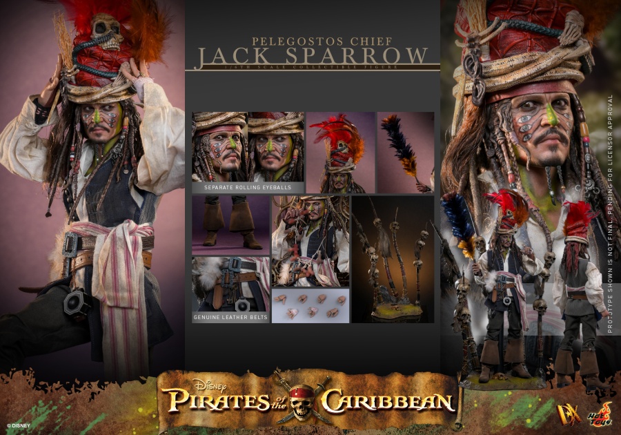 Pirates of the Caribbean: Dead Man's Chest - Pelegostos Chief Jack Sparrow - DX48 - in 1/6 scale