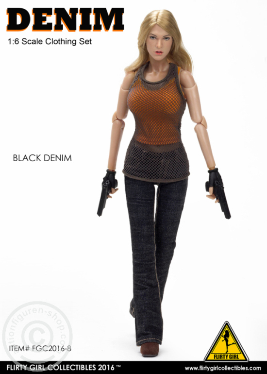 Denim Fashion Clothing Set - Black