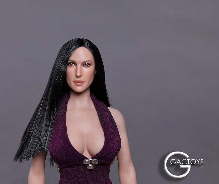 Female Head - black long straight hair