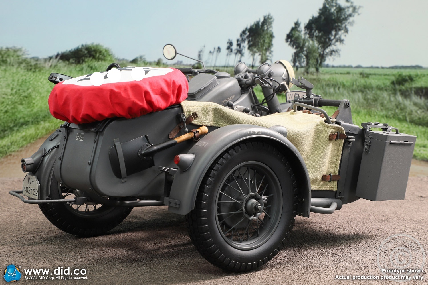 German Zündapp KS 750 Motorcycle with sidecar (Grey) - in 1/6 scale