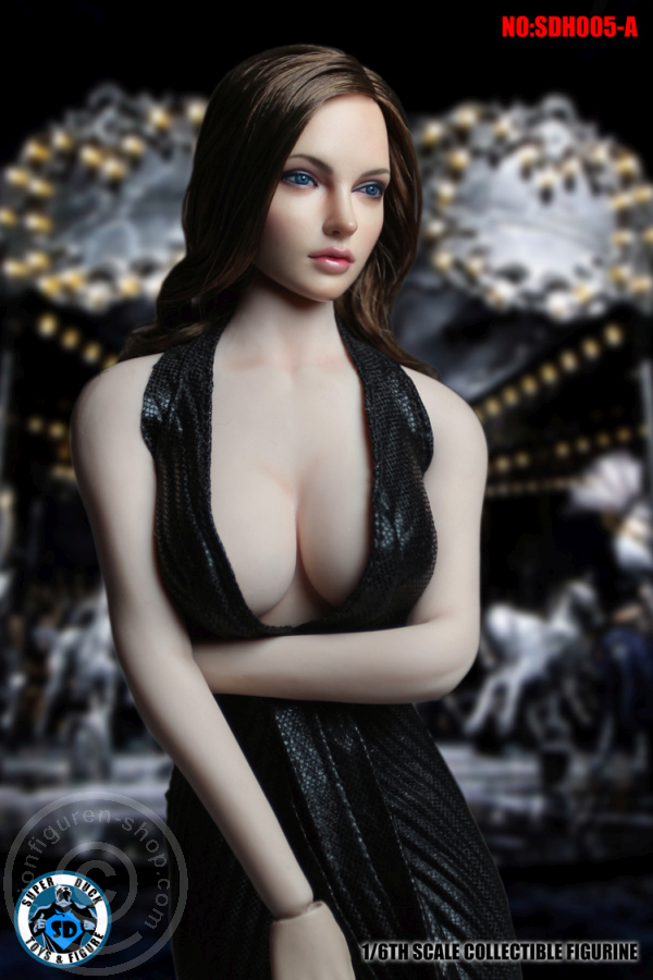 Female Head - brown curly Hair