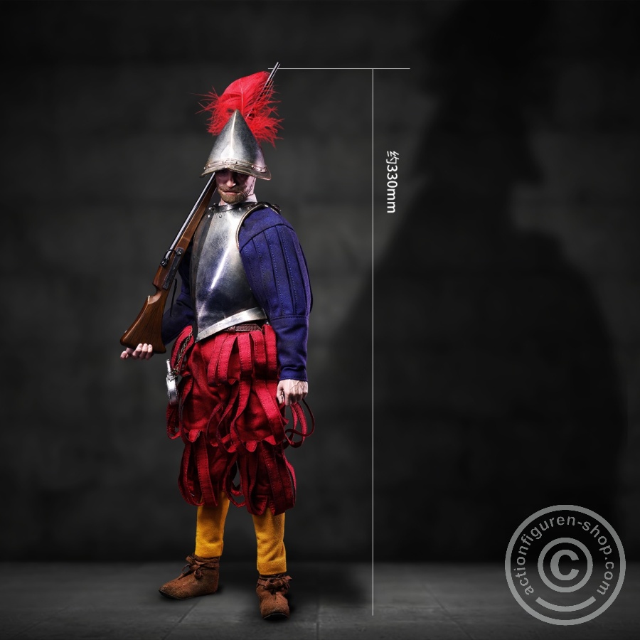 Spanish Conquiastador - Musketeer - (Nickel Silver Edition) - Series Of Empires - in 1/6 scale Spanish Conquiastador - Musketeer - (Nickel Silver Edition) - Series Of Empires - in 1/6 scale