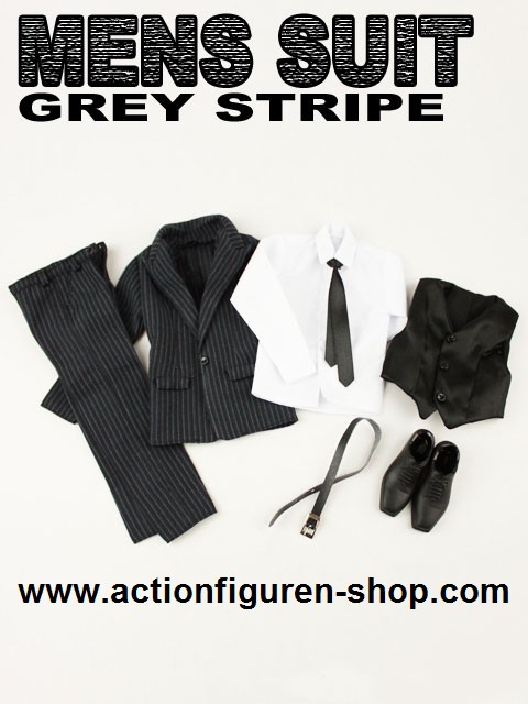 Men Suits Set - Grey Stripes