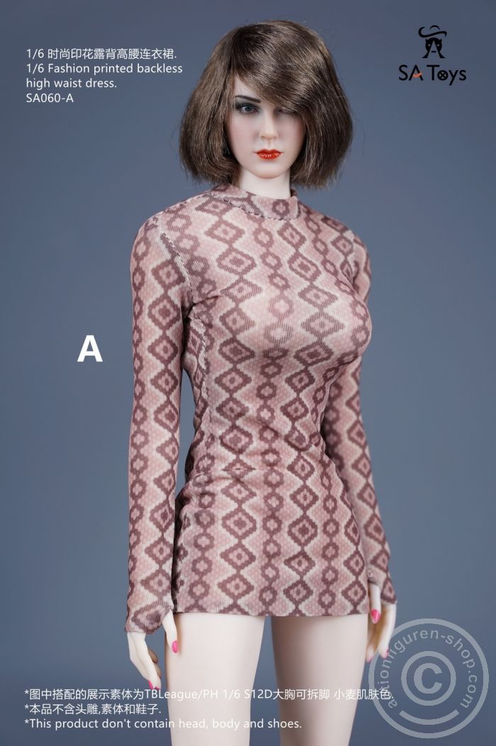 SATSA060A-03 Fashion Backless High Waist Dress - A