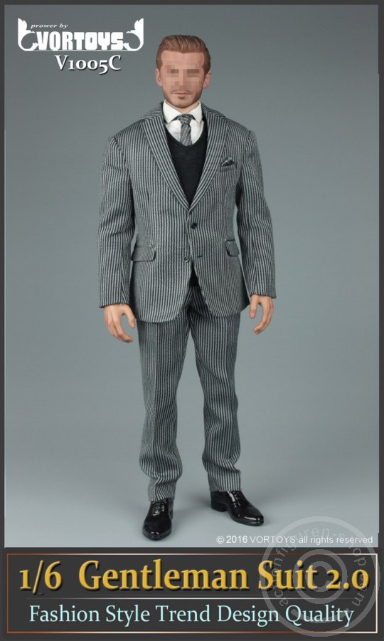 Gentelman Grey-Striped Suit Set 2.0