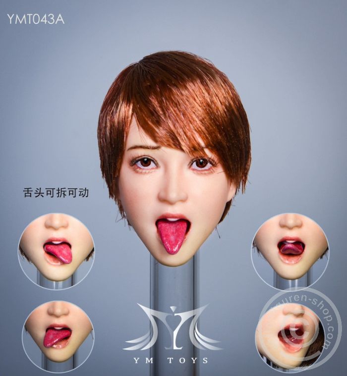 Head - red-brown short Hair w/ Tongue out