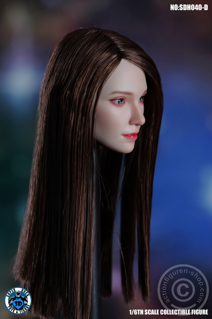 Female Head - long straight brown Hair