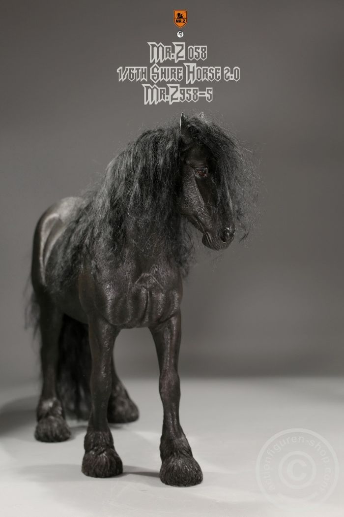MRZ058-5-04 Shire Horse w/ Harness - black