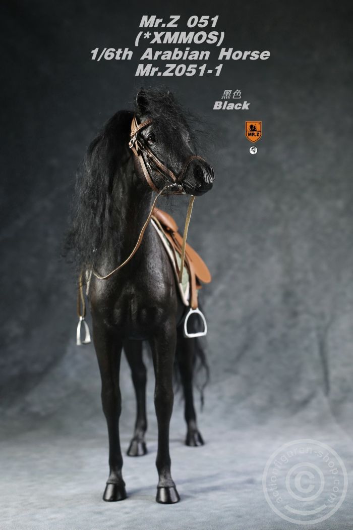 Arabian Horse w/ full European Harness - black