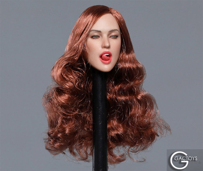 Female Head w/ tongue out - red-brown hair