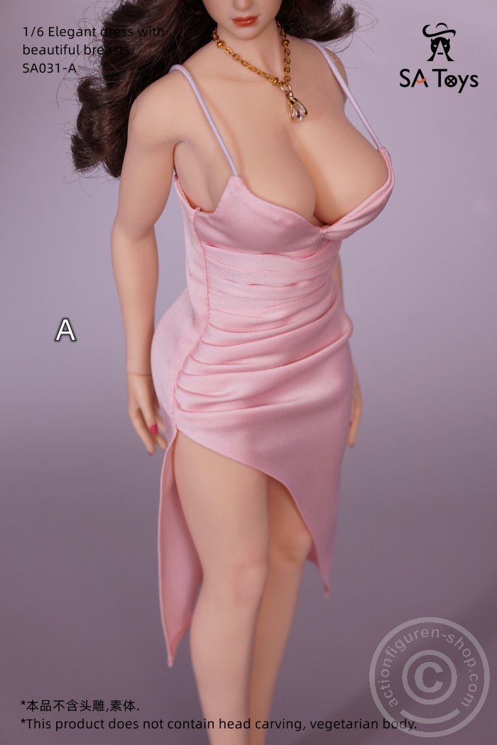 Elegant Dress w/ great Dekoltee - pink