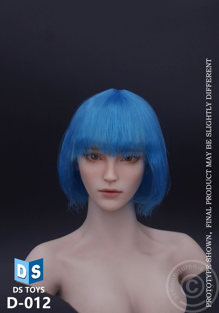 Female Head - short - blue Hair