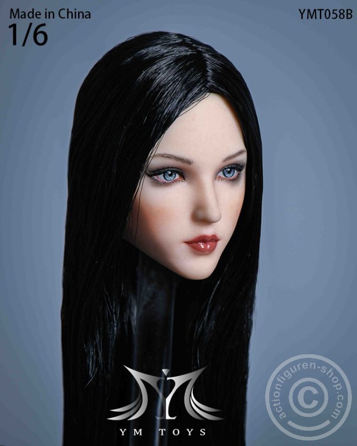 Female Head - long black Hair