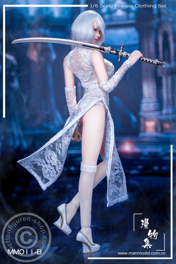 MaM11B-06 MISS Lace Cheongsam Set - weiß