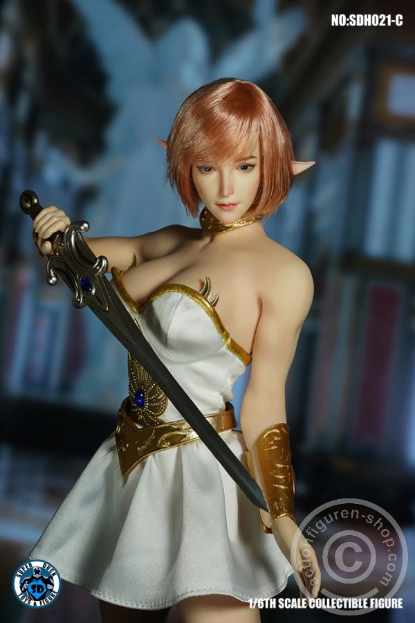 sdh021c-05AZwsdCxhVNTJC Female Head w/ detachable Elf-Ears - blond short Hair