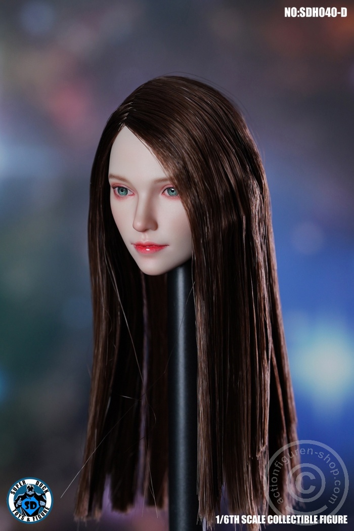 Female Head - long straight brown Hair