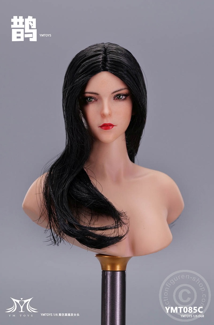 Female Head - long black Hair