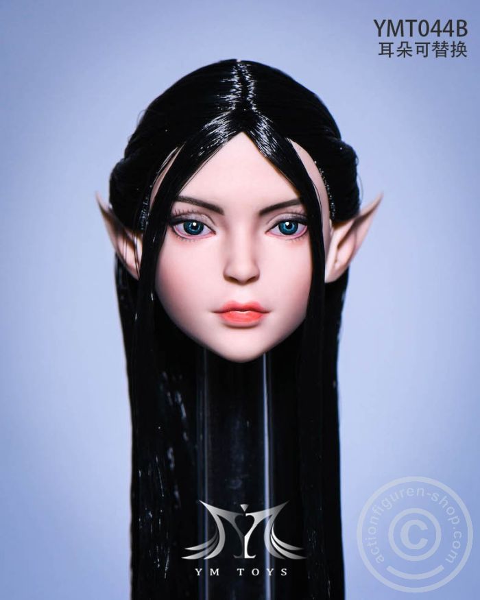 Elf 2.0 Head - black Hair - 2 pairs of ears
