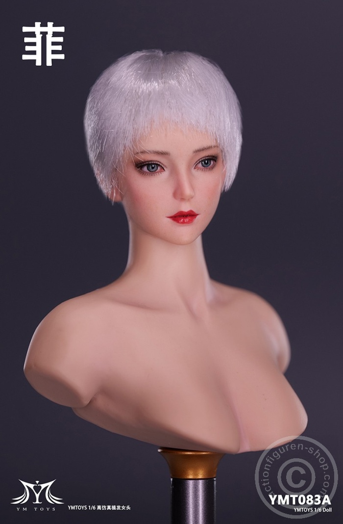 Female Head - Fei - short silver Hair
