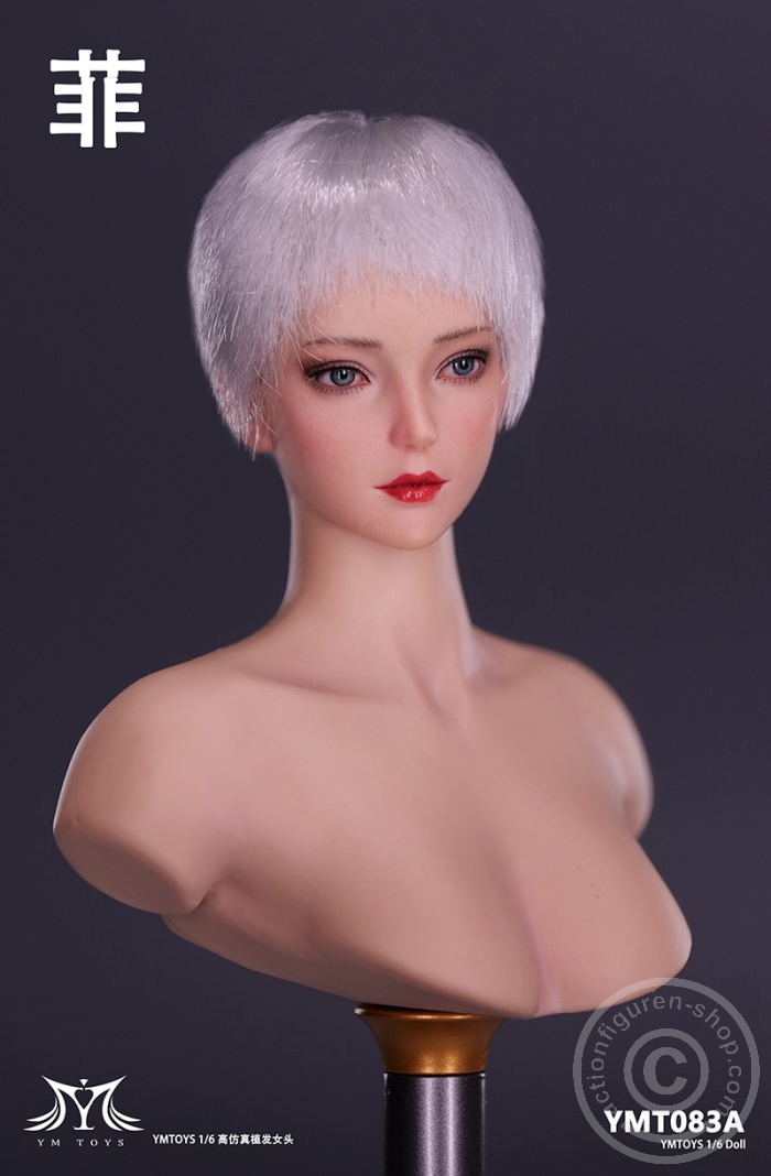 Female Head - Fei - short silver Hair Female Head - Fei - short silver Hair