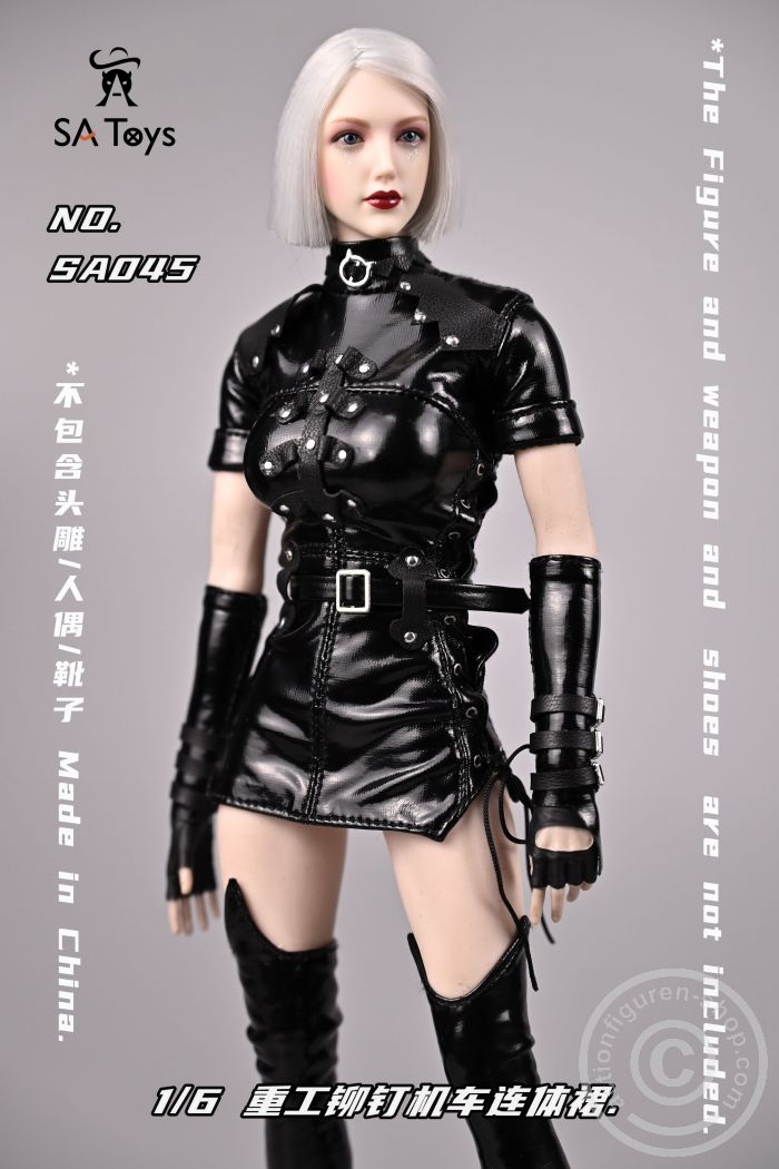 SATSA045-07 Female Sexy Ghotic Skinny Leather One Piece Set