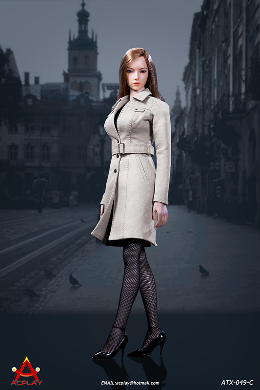 Female Trench Coat Suit - grey