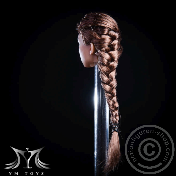 Kopf - braune Haare - langer Zopf