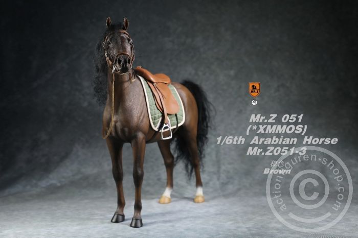 Arabian Horse w/ full European Harness - dark-brown