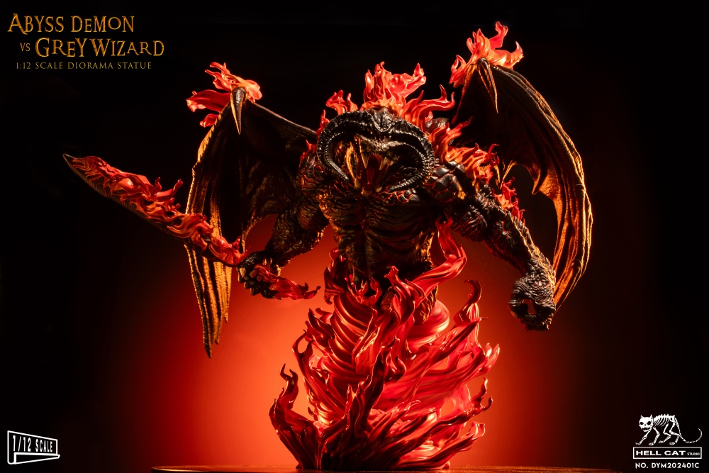 Grey Wizard vs Abyss Demon Figure Statue - in 1/12 scale