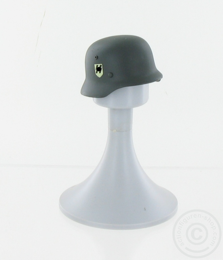 70666-06-2R4vJK8nJbUuTt Deutscher Stahlhelm - Metall - Innenhelm Leder - 2 Abzeichen
