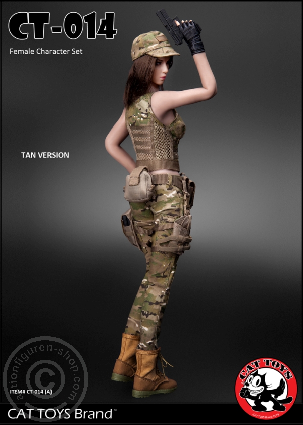 Female Military Character Set - Tan